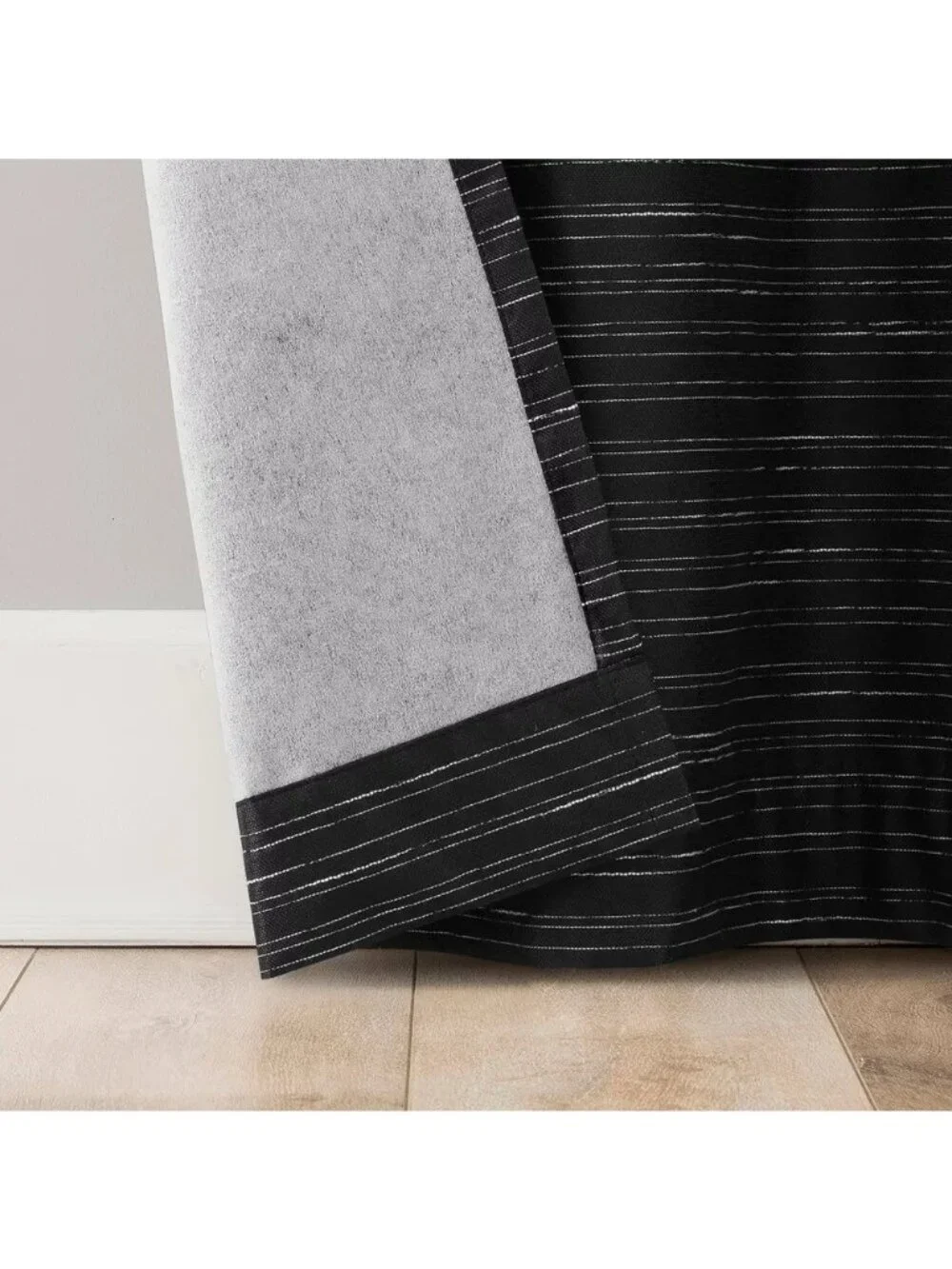 Sun Zero Wylder Thermal Blackout Texture Black Curtain Panel Set 37